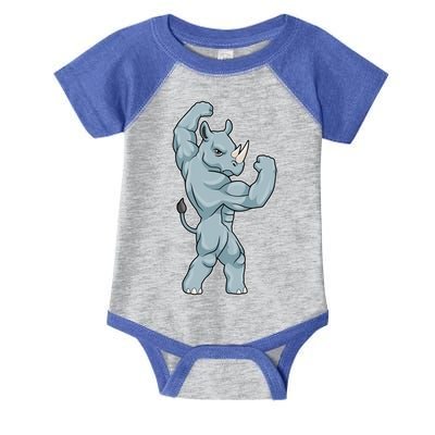Rhino Bodybuilder Bodybuilding Sports Gift Infant Baby Jersey Bodysuit
