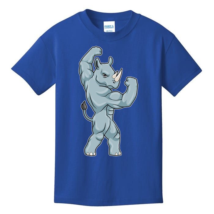 Rhino Bodybuilder Bodybuilding Sports Gift Kids T-Shirt