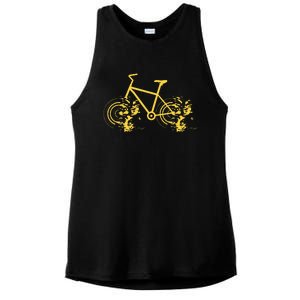 Riding Bike Bicycle Fast Cycling Road Silhouette Ladies PosiCharge Tri-Blend Wicking Tank