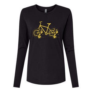 Riding Bike Bicycle Fast Cycling Road Silhouette Womens Cotton Relaxed Long Sleeve T-Shirt