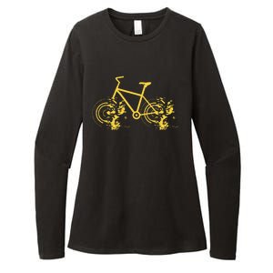 Riding Bike Bicycle Fast Cycling Road Silhouette Womens CVC Long Sleeve Shirt