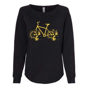 Riding Bike Bicycle Fast Cycling Road Silhouette Womens California Wash Sweatshirt