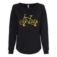 Riding Bike Bicycle Fast Cycling Road Silhouette Womens California Wash Sweatshirt