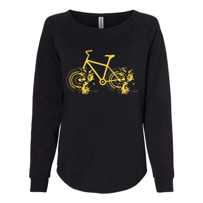 Riding Bike Bicycle Fast Cycling Road Silhouette Womens California Wash Sweatshirt