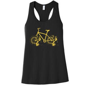 Riding Bike Bicycle Fast Cycling Road Silhouette Women's Racerback Tank