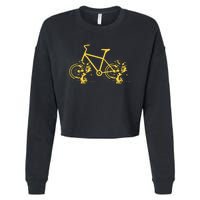 Riding Bike Bicycle Fast Cycling Road Silhouette Cropped Pullover Crew