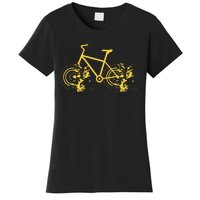 Riding Bike Bicycle Fast Cycling Road Silhouette Women's T-Shirt