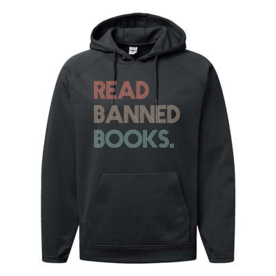 Read Banned Books Librarians Banned Books Week Retro Vintage Performance Fleece Hoodie