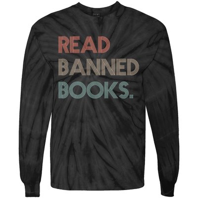 Read Banned Books Librarians Banned Books Week Retro Vintage Tie-Dye Long Sleeve Shirt