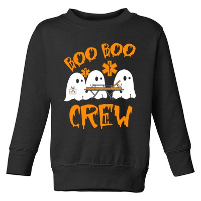 Retro Boo Boo Crew Halloween Nurse Ghost Paramedic Toddler Sweatshirt