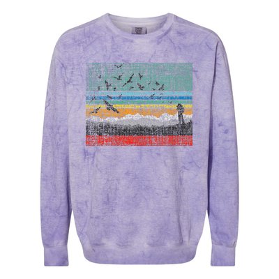 Retro Birding Bird Watching Bird Watcher Birder Colorblast Crewneck Sweatshirt