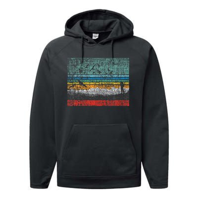 Retro Birding Bird Watching Bird Watcher Birder Performance Fleece Hoodie