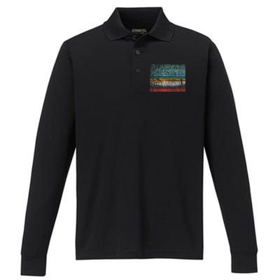 Retro Birding Bird Watching Bird Watcher Birder Performance Long Sleeve Polo