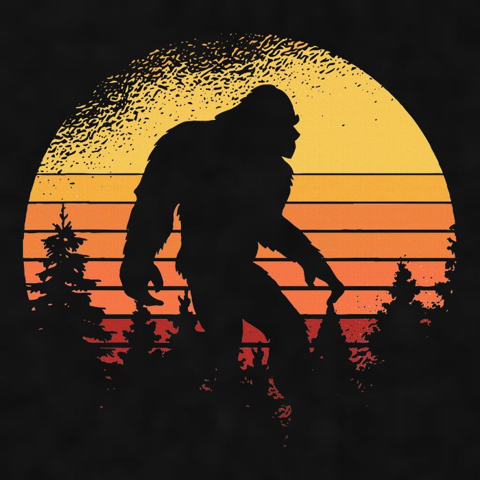 Retro Bigfoot Believer Silhouette Sasquatch Hide And Seek Ladies PosiCharge Tri-Blend Wicking Tank