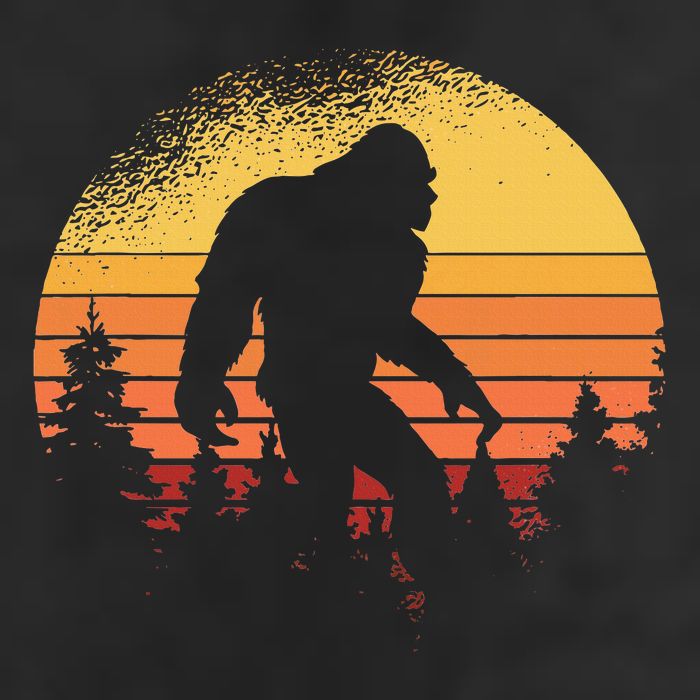 Retro Bigfoot Believer Silhouette Sasquatch Hide And Seek Cool Comfort Performance Bucket Hat