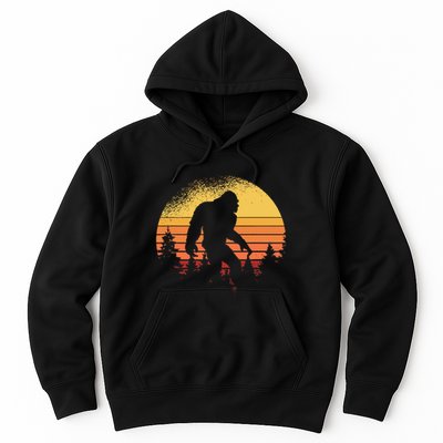 Retro Bigfoot Believer Silhouette Sasquatch Hide And Seek Hoodie