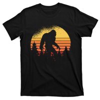 Retro Bigfoot Believer Silhouette Sasquatch Hide And Seek T-Shirt