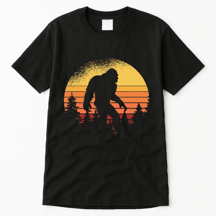 Retro Bigfoot Believer Silhouette Sasquatch Hide And Seek Tall T-Shirt