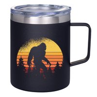 Retro Bigfoot Believer Silhouette Sasquatch Hide And Seek 12oz Stainless Steel Coffee Mug