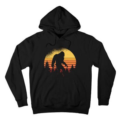 Retro Bigfoot Believer Silhouette Sasquatch Hide And Seek Tall Hoodie