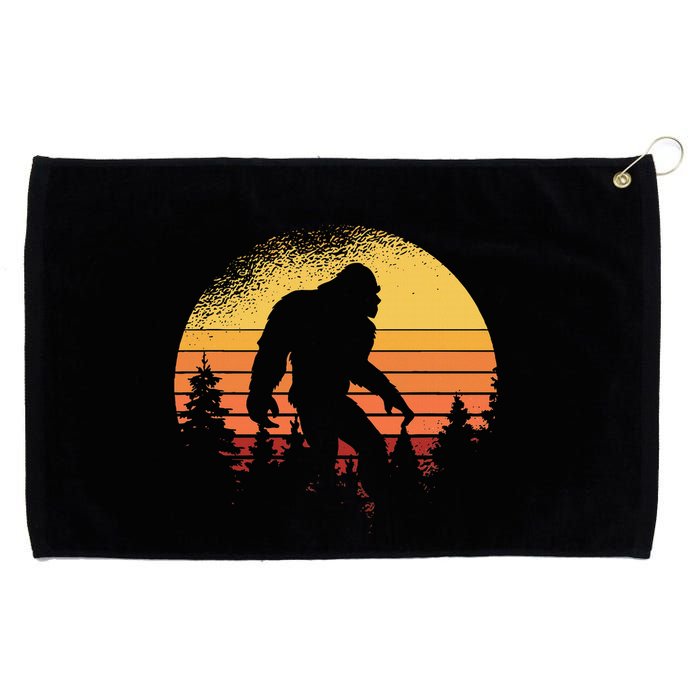 Retro Bigfoot Believer Silhouette Sasquatch Hide And Seek Grommeted Golf Towel