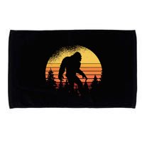 Retro Bigfoot Believer Silhouette Sasquatch Hide And Seek Microfiber Hand Towel
