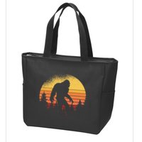 Retro Bigfoot Believer Silhouette Sasquatch Hide And Seek Zip Tote Bag