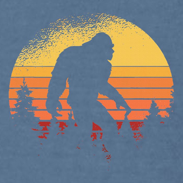 Retro Bigfoot Believer Silhouette Sasquatch Hide And Seek Garment-Dyed Sweatshirt