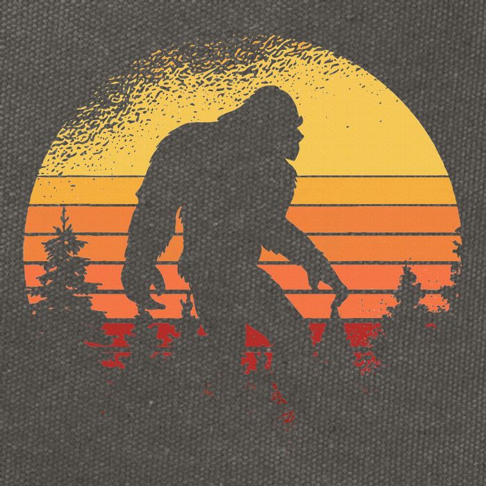 Retro Bigfoot Believer Silhouette Sasquatch Hide And Seek Cotton Canvas Backpack
