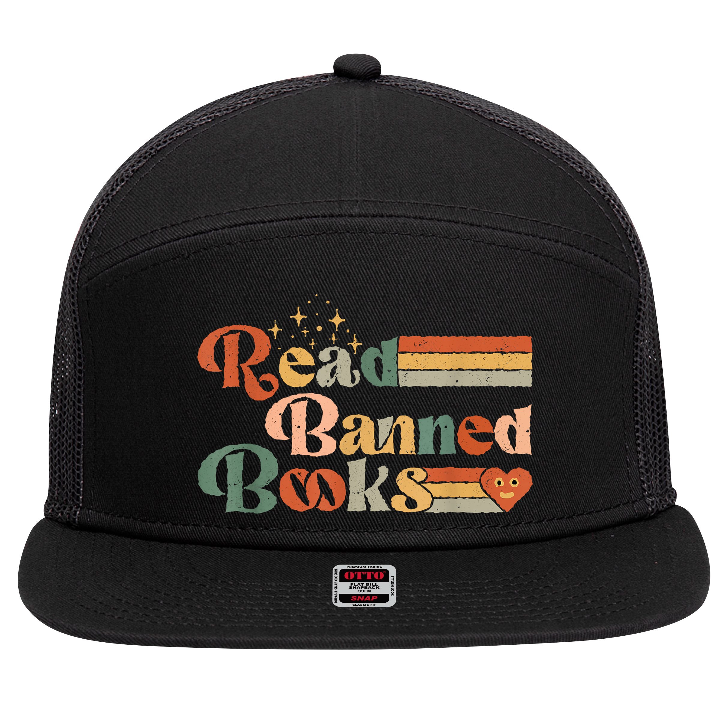 Read Banned Books Week Reader 7 Panel Mesh Trucker Snapback Hat
