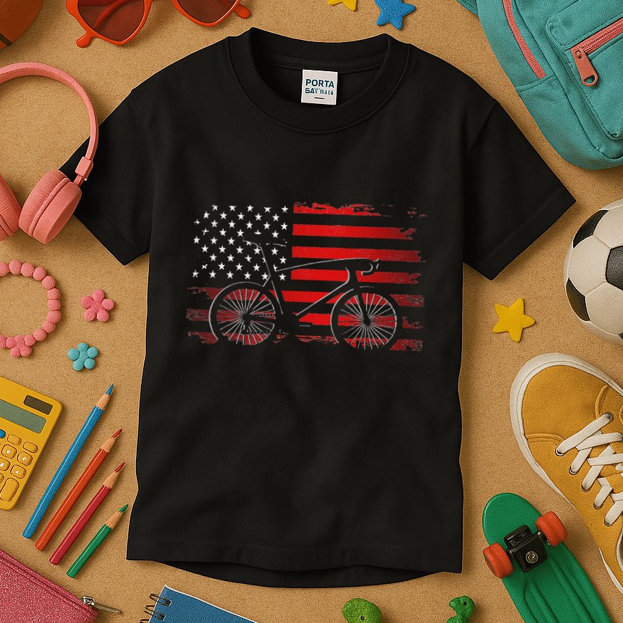 Road Biking Bicycle Cycling Kids T-Shirt