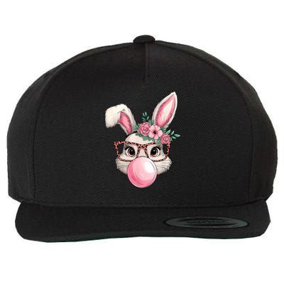 Rabbit Bunny Blowing Bubble Easter Day Cute Women Girl Wool Snapback Cap