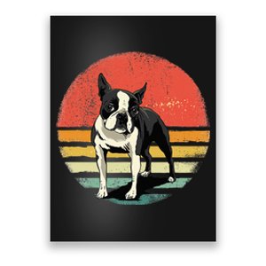 Retro Boston Bull Terrier Dog Puppy Boston Terrier Dad Mom Poster