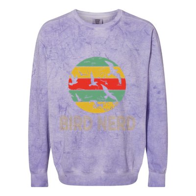 Retro Birding Bird Watching Nerd Funny Bird Watcher Colorblast Crewneck Sweatshirt