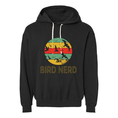 Retro Birding Bird Watching Nerd Funny Bird Watcher Garment-Dyed Fleece Hoodie