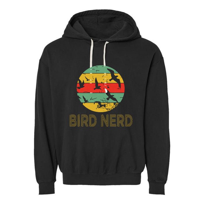 Retro Birding Bird Watching Nerd Funny Bird Watcher Garment-Dyed Fleece Hoodie