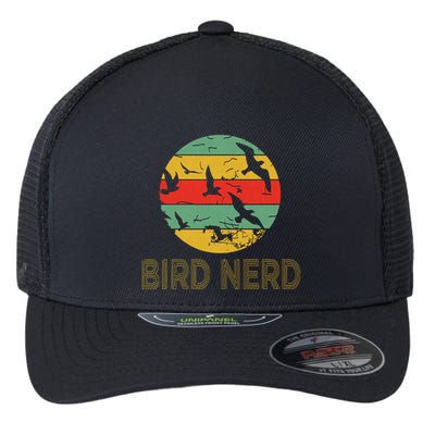 Retro Birding Bird Watching Nerd Funny Bird Watcher Flexfit Unipanel Trucker Cap