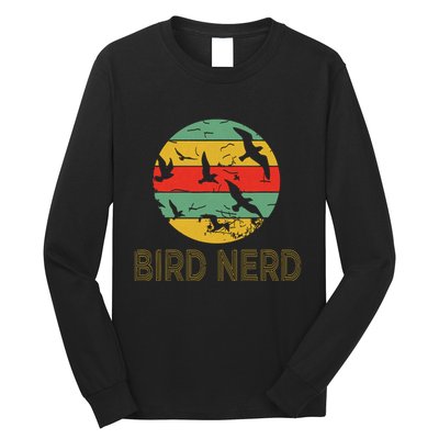 Retro Birding Bird Watching Nerd Funny Bird Watcher Long Sleeve Shirt
