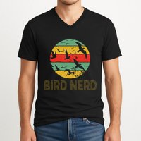 Retro Birding Bird Watching Nerd Funny Bird Watcher V-Neck T-Shirt