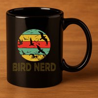 Retro Birding Bird Watching Nerd Funny Bird Watcher 11oz C Handle Ceramic Mug