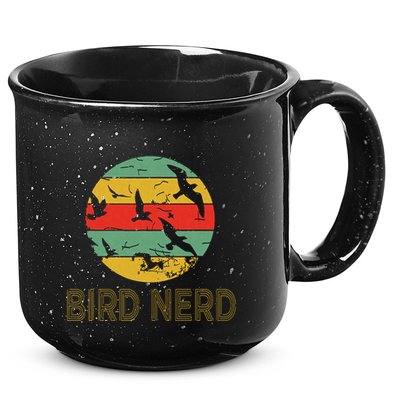 Retro Birding Bird Watching Nerd Funny Bird Watcher 15oz Campfire Ceramic Mug