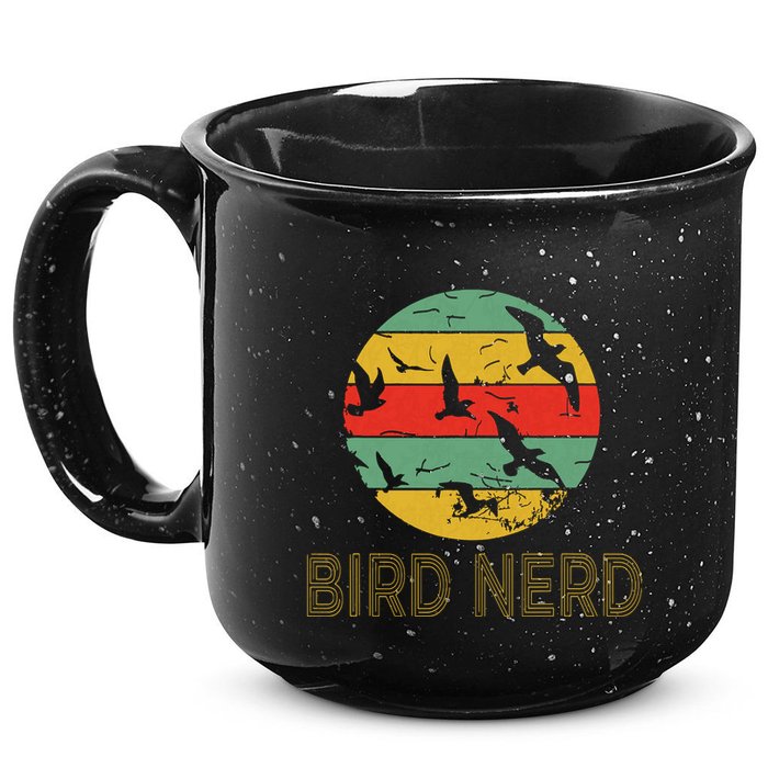 Retro Birding Bird Watching Nerd Funny Bird Watcher 15oz Campfire Ceramic Mug
