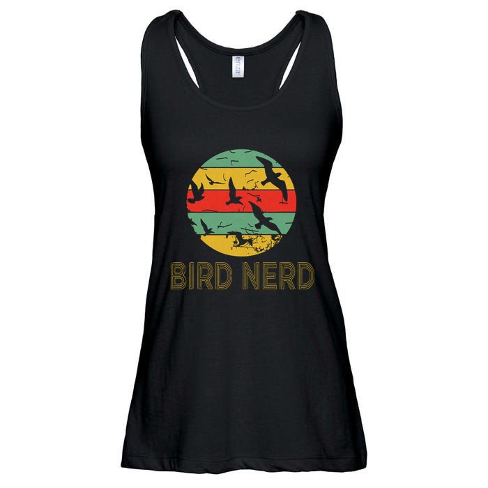 Retro Birding Bird Watching Nerd Funny Bird Watcher Ladies Essential Flowy Tank