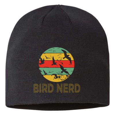 Retro Birding Bird Watching Nerd Funny Bird Watcher Sustainable Beanie