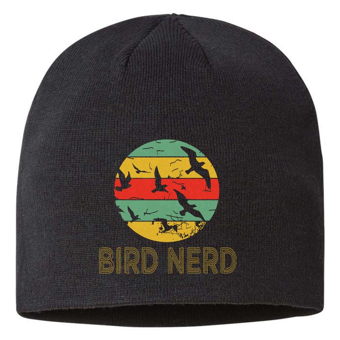 Retro Birding Bird Watching Nerd Funny Bird Watcher Sustainable Beanie