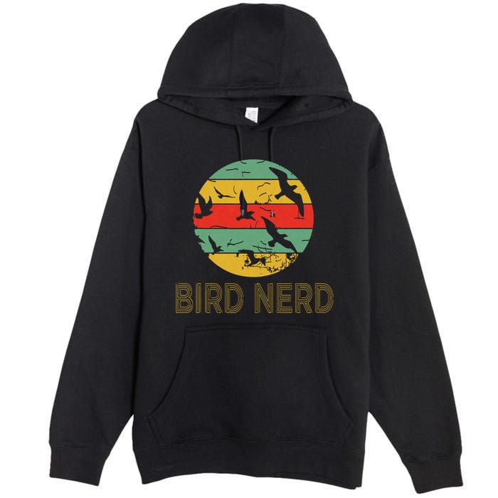 Retro Birding Bird Watching Nerd Funny Bird Watcher Premium Pullover Hoodie