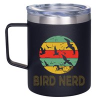 Retro Birding Bird Watching Nerd Funny Bird Watcher 12oz Stainless Steel Coffee Mug