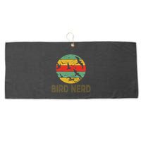 Retro Birding Bird Watching Nerd Funny Bird Watcher Large Microfiber Waffle Golf Towel