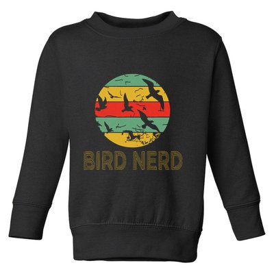 Retro Birding Bird Watching Nerd Funny Bird Watcher Toddler Sweatshirt