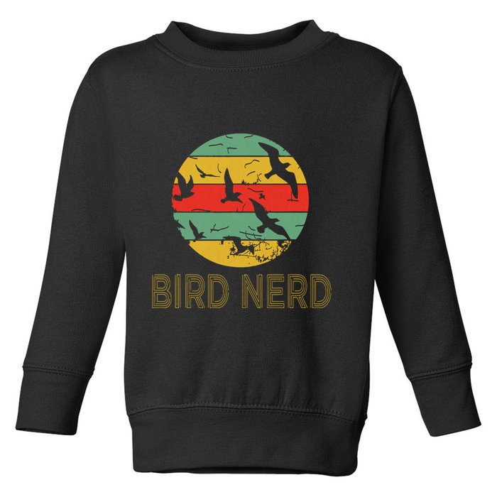 Retro Birding Bird Watching Nerd Funny Bird Watcher Toddler Sweatshirt